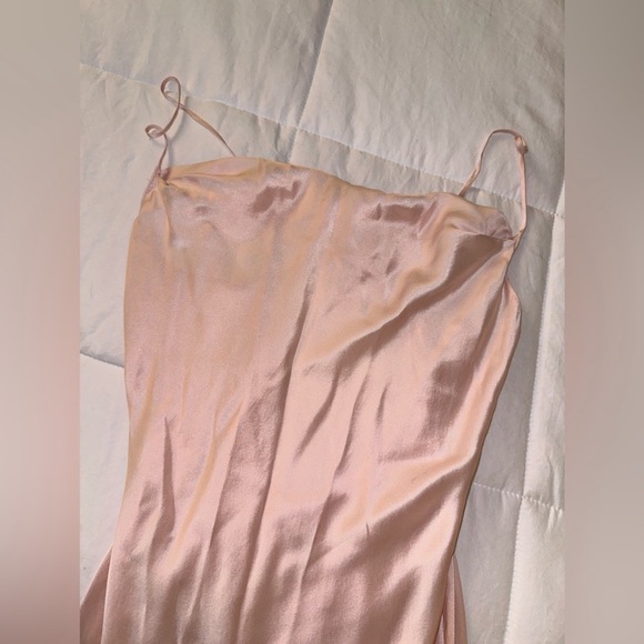 Vintage 90s Y2K 100% Silk Dress Ballet Pink Slip Dress Cowl Silk Dress Ballet - Picture 15 of 16